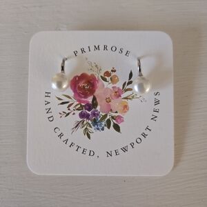 Tiny Silver & Faux Pearl Earrings